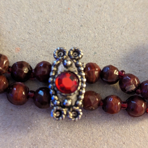 Vintage Victorian Inspired 16" Gothic Blood Red Beads, and Crystals - Picture 3 of 3